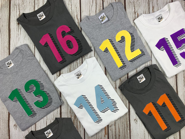 Teenagers Number T-Shirts -  Bradford Buzz Font Not Found, Font: Bradford Buzz, T-Shirt: Numbers, T-Shirts, Teen Clothes 44ideas.co.uk