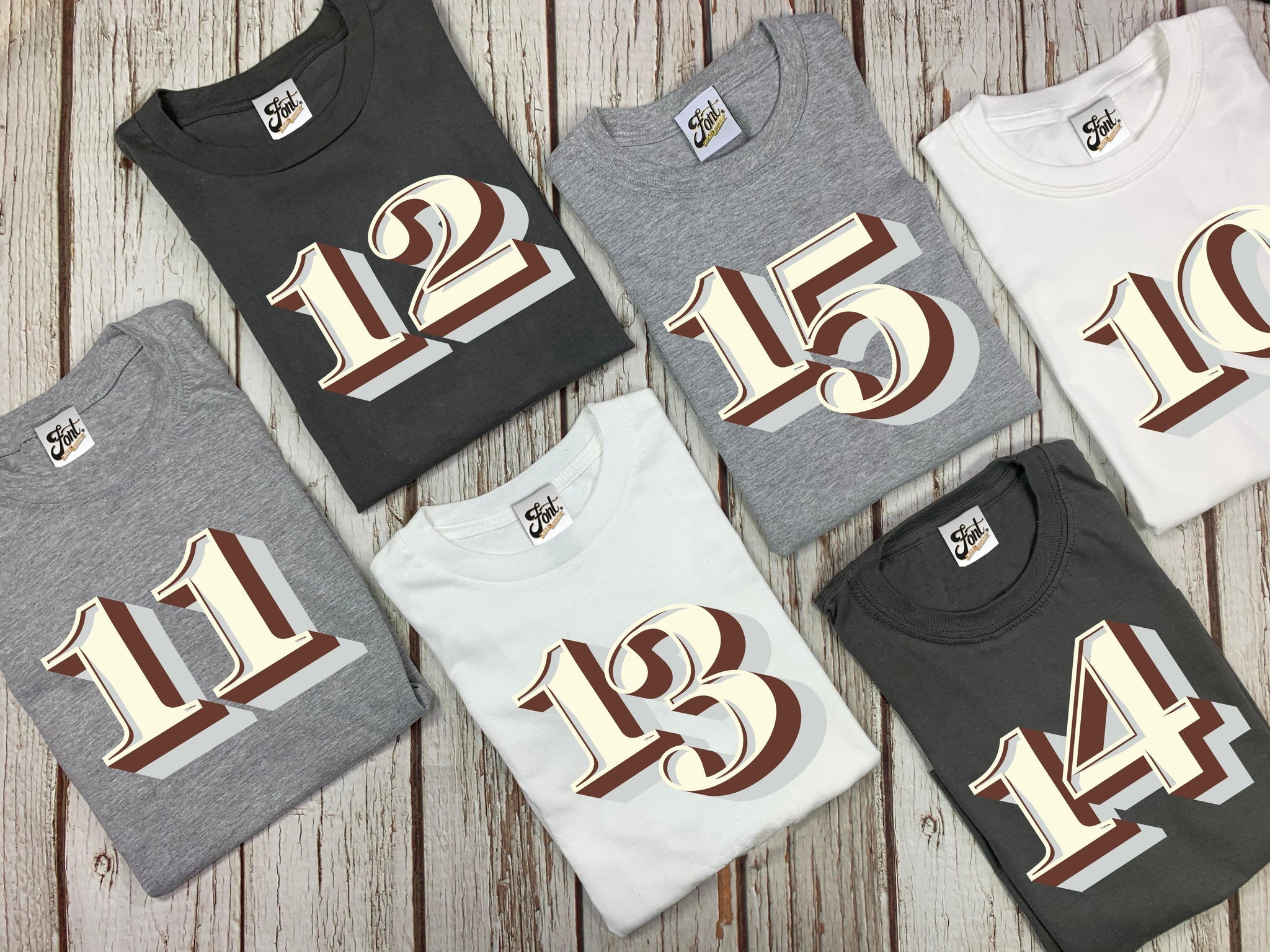 Teenage Birthday Shirt Numbers 10-15 - Stirling Shadow Font Not Found, Font: Stirling Shadow, T-Shirt: Numbers, T-Shirts, Teen Clothes 44ideas.co.uk