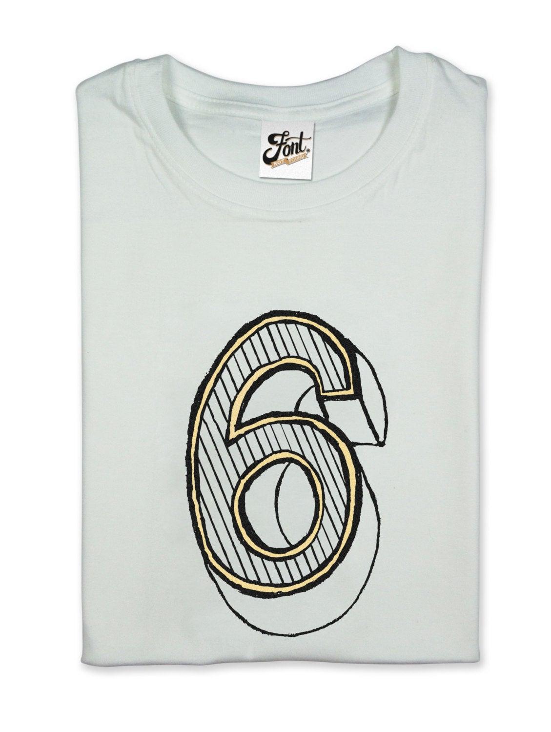 Number Six Kids' T-Shirt - Juniper Red Font Not Found, Font: Juniper Red, Kid's Clothes, T-Shirt: Numbers, T-Shirts 44ideas.co.uk