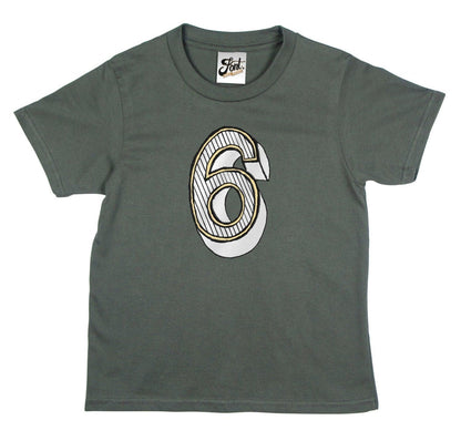 Number Six Kids' T-Shirt - Juniper Red Font Not Found, Font: Juniper Red, Kid's Clothes, T-Shirt: Numbers, T-Shirts 44ideas.co.uk