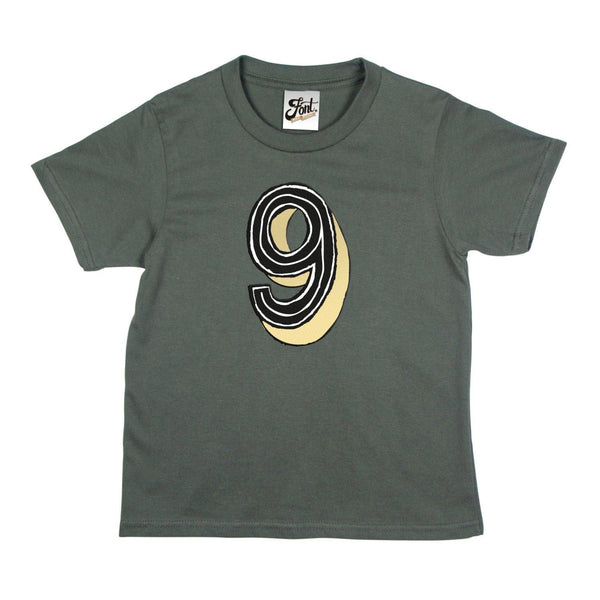 Number Nine Kids' T-Shirt - Juniper Red Font Not Found, Font: Juniper Red, Kid's Clothes, T-Shirt: Numbers, T-Shirts 44ideas.co.uk