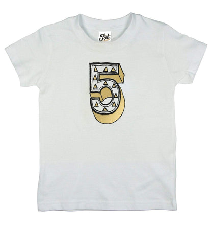 Number Five Kids' T-Shirt - Juniper Red Font Not Found, Font: Juniper Red, Kid's Clothes, T-Shirt: Numbers, T-Shirts 44ideas.co.uk