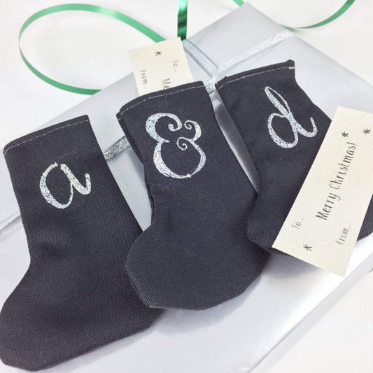 Christmas Mini Grey Stocking - The Monroe Christmas, Christmas: Stockings, Font Not Found, Font: The Monroe 44ideas.co.uk