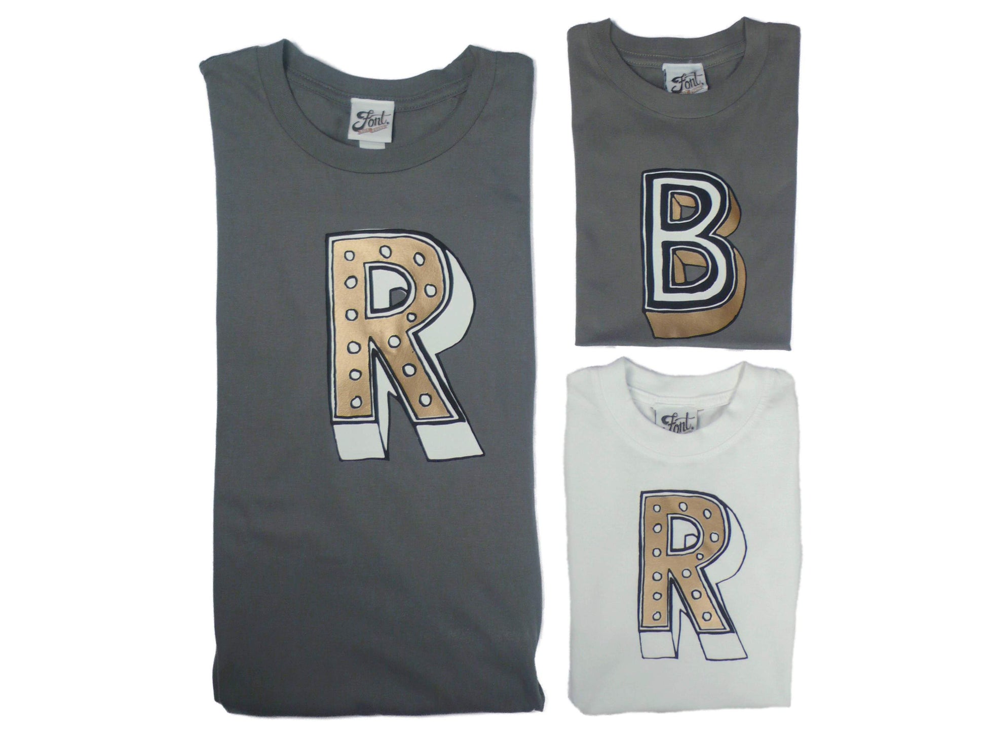 Dad/Child Matching T-Shirts - Juniper Red Deals, Father's Day, Font Not Found, Font: Juniper Red, Mother's Day, T-Shirts: Letters 44ideas.co.uk