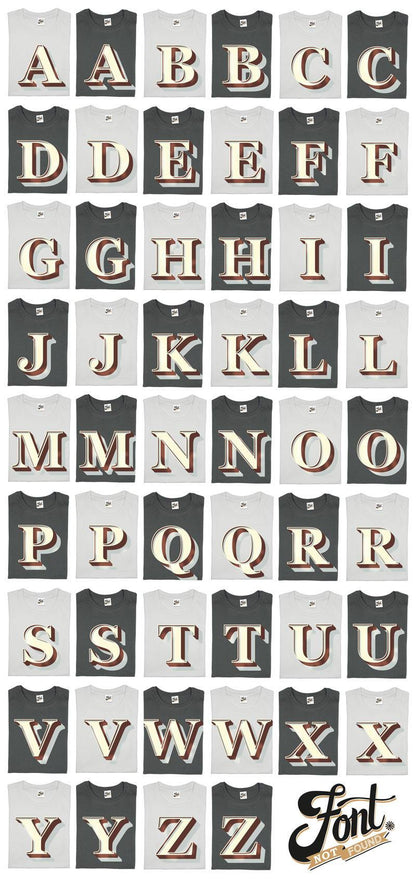 Alphabet Pennant A4 - Stirling Shadow Banners, Font Not Found, Font: Stirling Shadow, New Baby, Wall Art 44ideas.co.uk