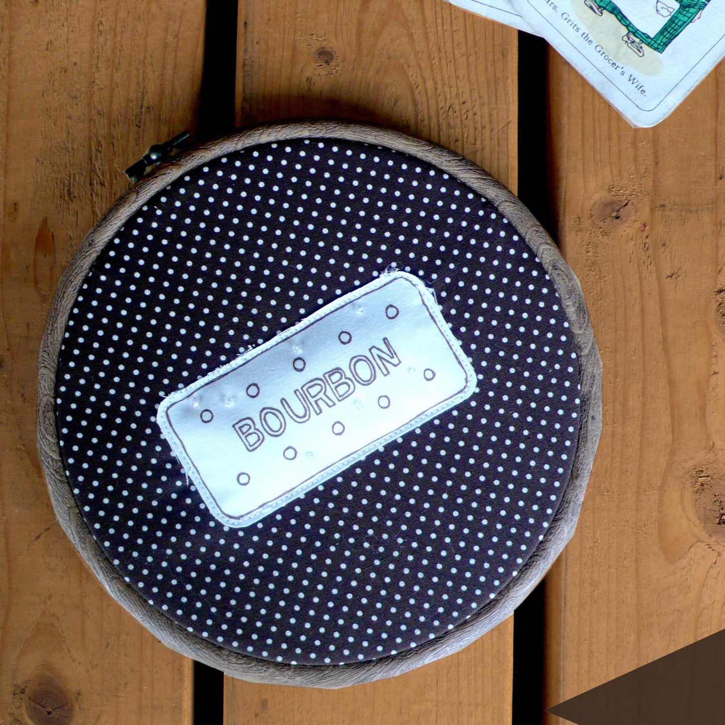 Bourbon Biscuit Embroidery Hoop 6" Homeware, Lucy Teacup, Wall Art 44ideas.co.uk