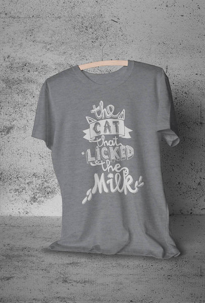 Misquoted Phrases Series: 'The Cat that got the cream' Men's Clothes, Pleb, T-Shirts, T-Shirts: Letters 44ideas.co.uk