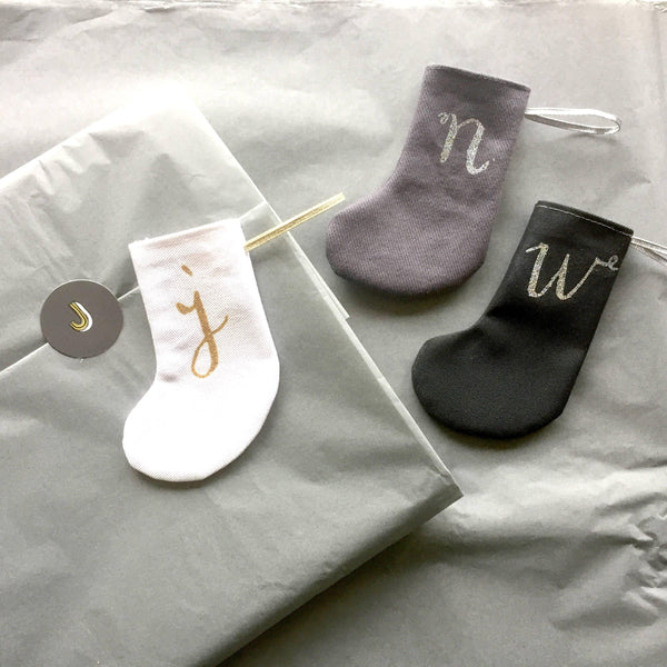 Made to Order: 6 Christmas Mini Black Stocking - Branson Christmas, Christmas: Stockings, Font Not Found, Font: Branson 44ideas.co.uk
