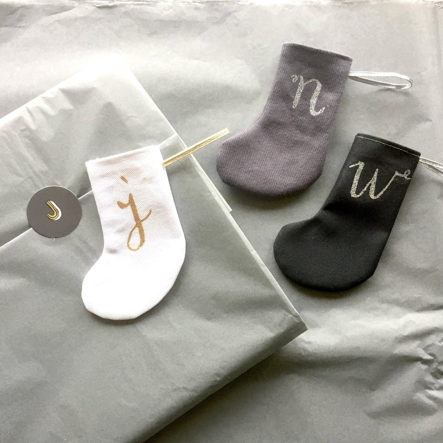 Little White and Silver Christmas Stockings - The Monroe Christmas, Christmas: Stockings, Font Not Found, Font: The Monroe 44ideas.co.uk