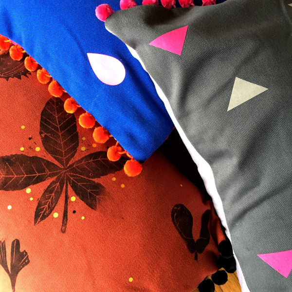 Grey Graphic Cushion Cushions, Homeware, Lucy Teacup 44ideas.co.uk