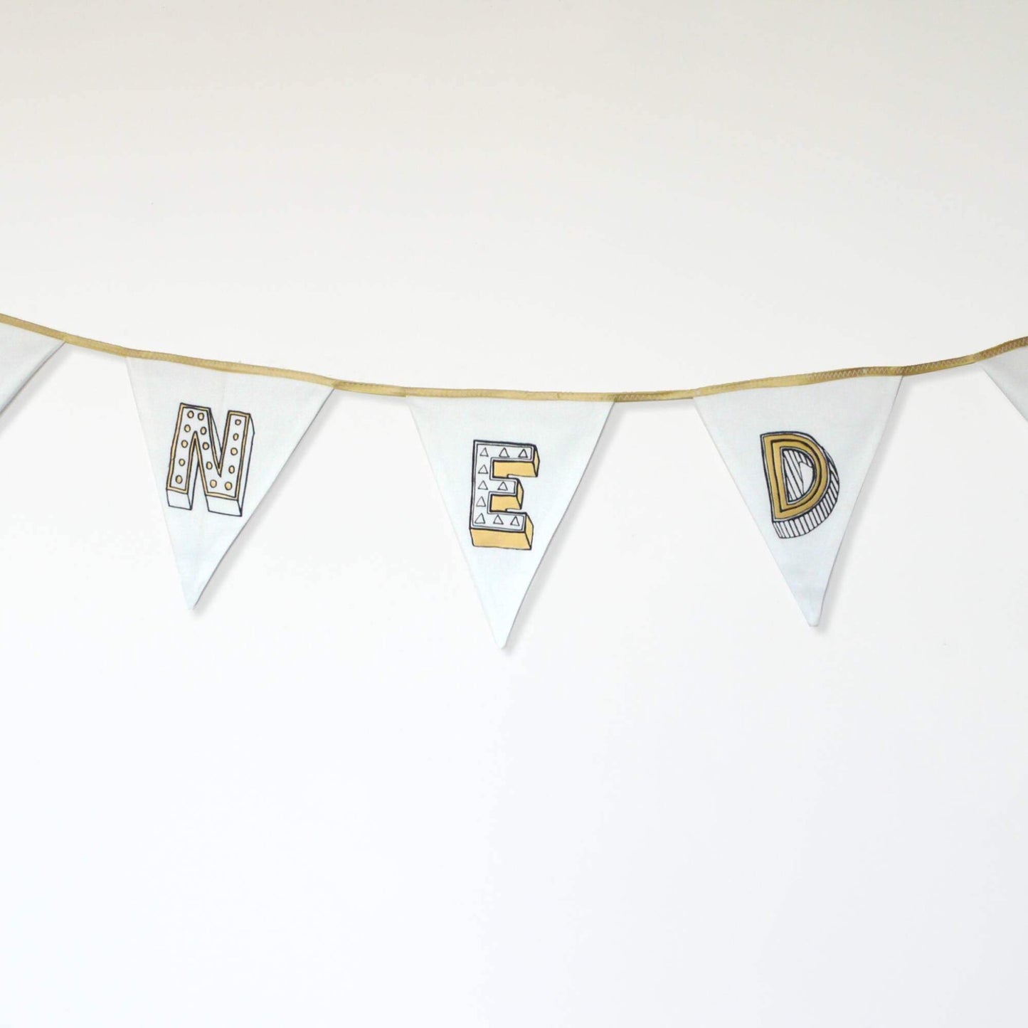 Fabric Letter Bunting - Juniper Red Bunting, Font Not Found, Font: Juniper Red, New Baby, Wall Art 44ideas.co.uk