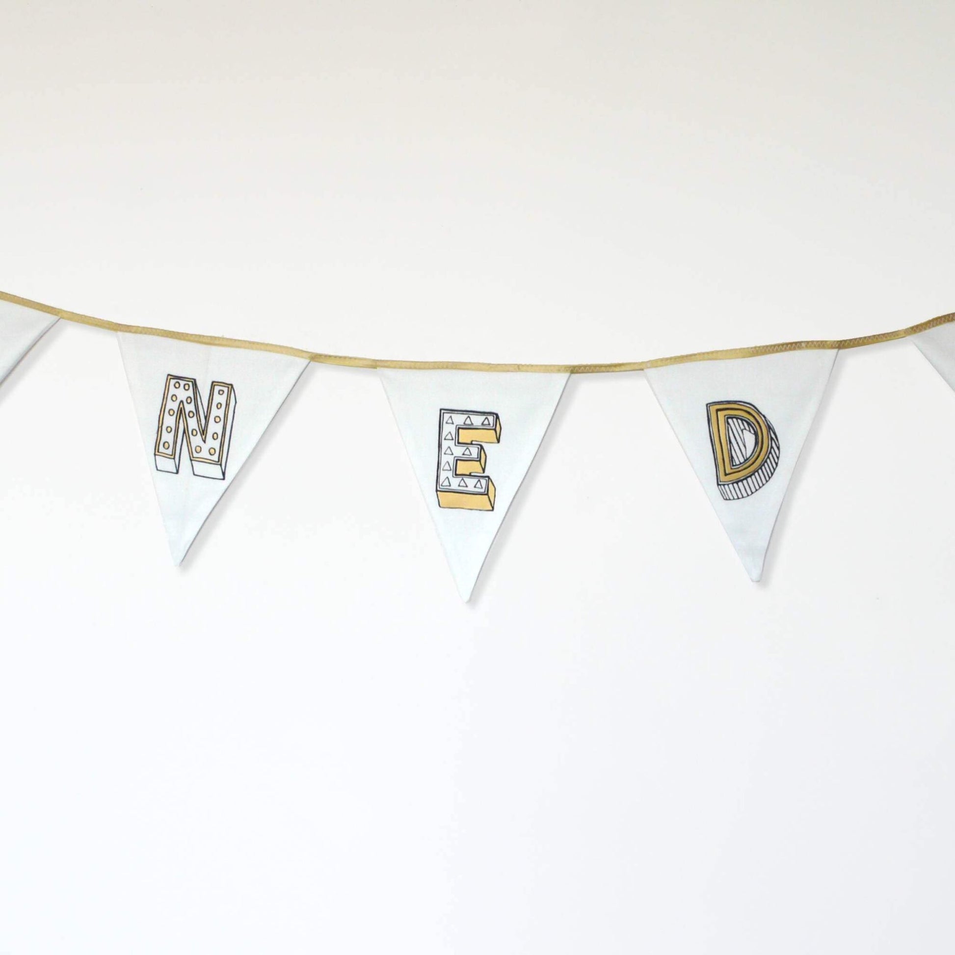 Fabric Letter Bunting - Juniper Red Bunting, Font Not Found, Font: Juniper Red, New Baby, Wall Art 44ideas.co.uk