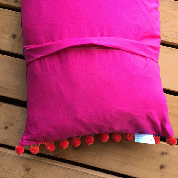 Blue Tropical Raindrop Cushion Cushions, Homeware, Lucy Teacup 44ideas.co.uk