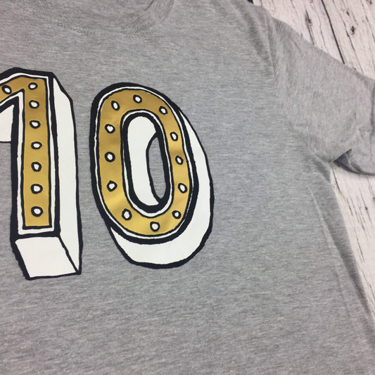 Boys and Girls 10th Birthday T-Shirt - Juniper Red Font Not Found, Font: Juniper Red, Kid's Clothes, T-Shirt: Numbers, T-Shirts 44ideas.co.uk