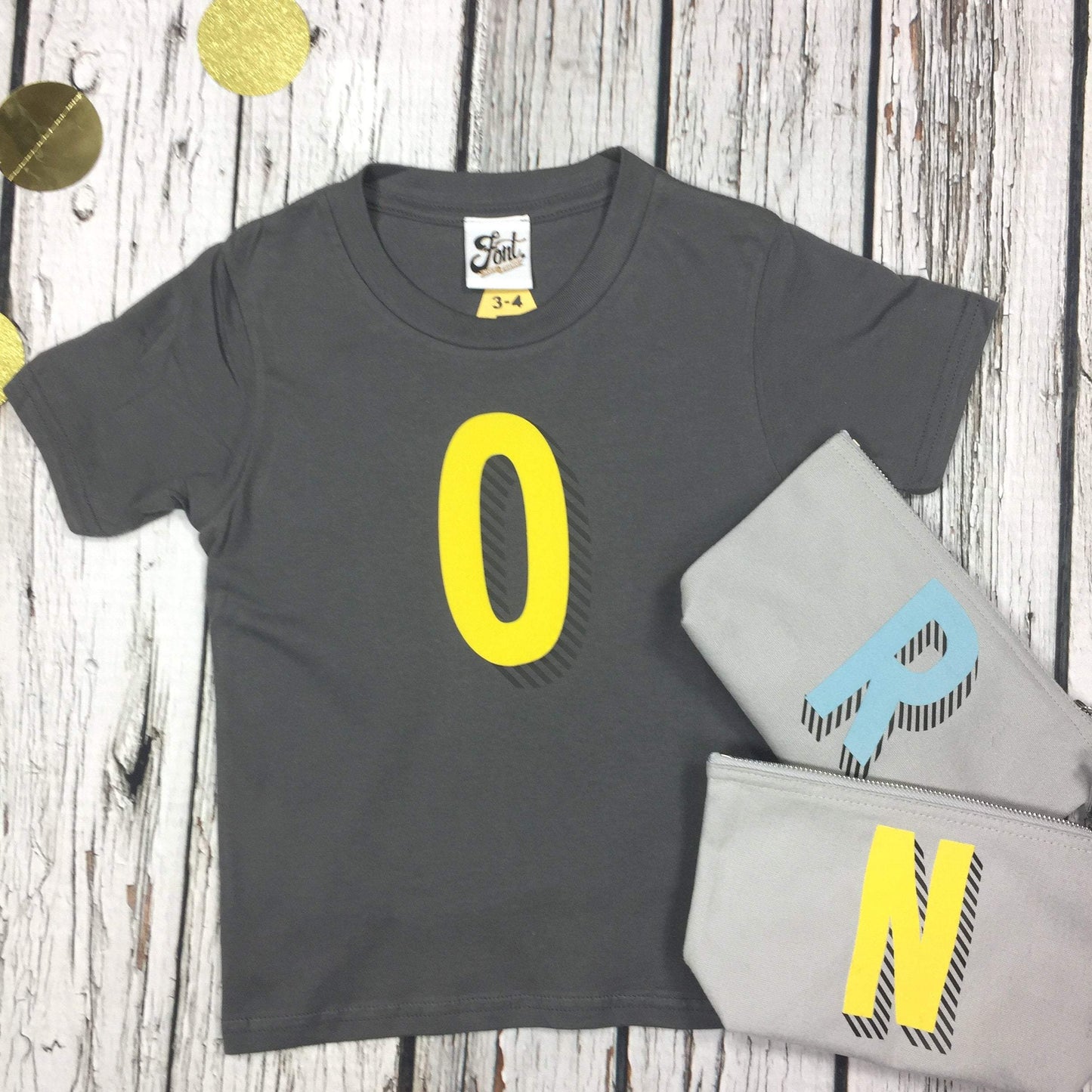 Kids' Bright Letter T-Shirt - Bradford Buzz Font Not Found, Font: Bradford Buzz, Kid's Clothes, T-Shirts, T-Shirts: Letters 44ideas.co.uk