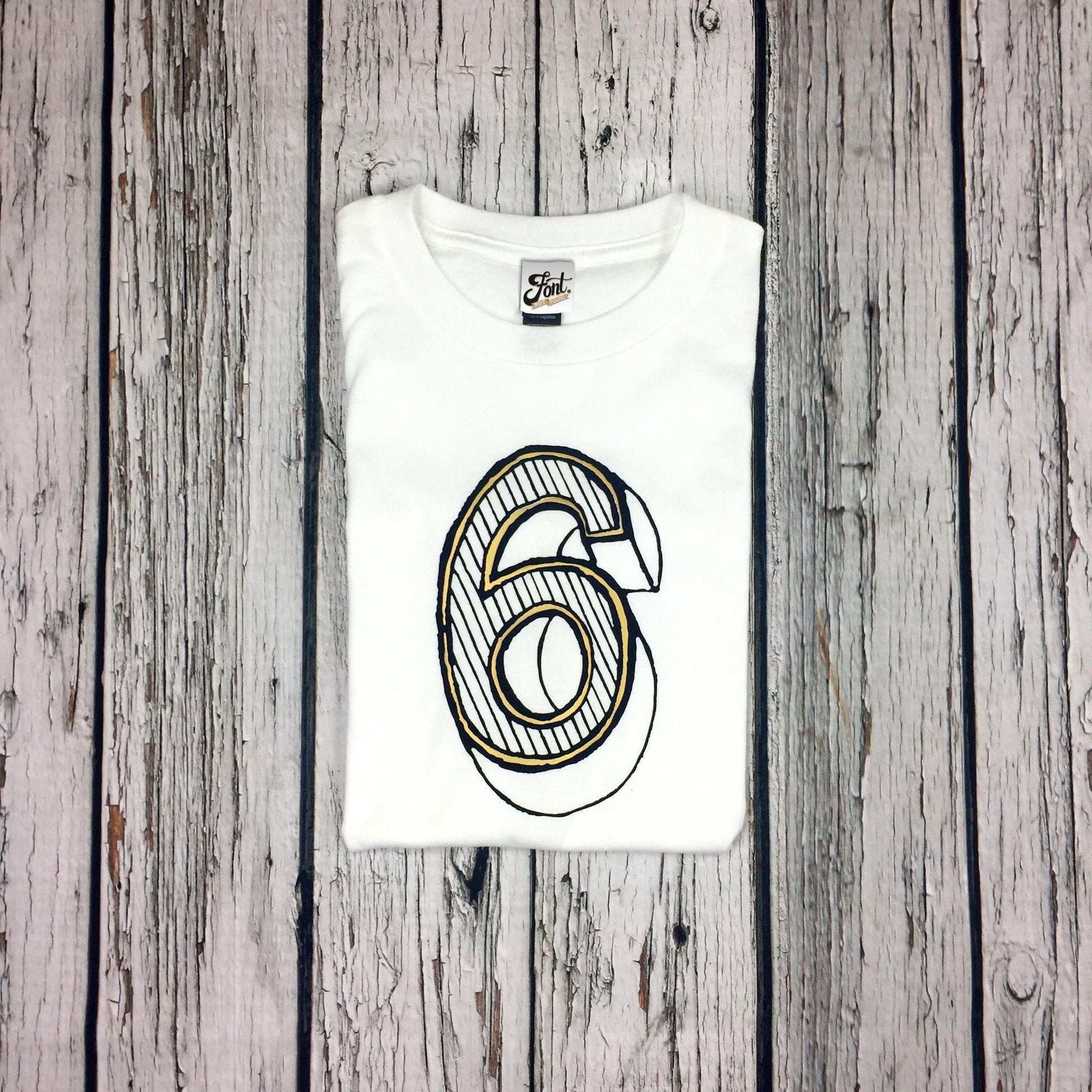 Number Six Kids' T-Shirt - Juniper Red Font Not Found, Font: Juniper Red, Kid's Clothes, T-Shirt: Numbers, T-Shirts 44ideas.co.uk