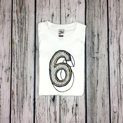 Number Six Kids' T-Shirt - Juniper Red Font Not Found, Font: Juniper Red, Kid's Clothes, T-Shirt: Numbers, T-Shirts 44ideas.co.uk