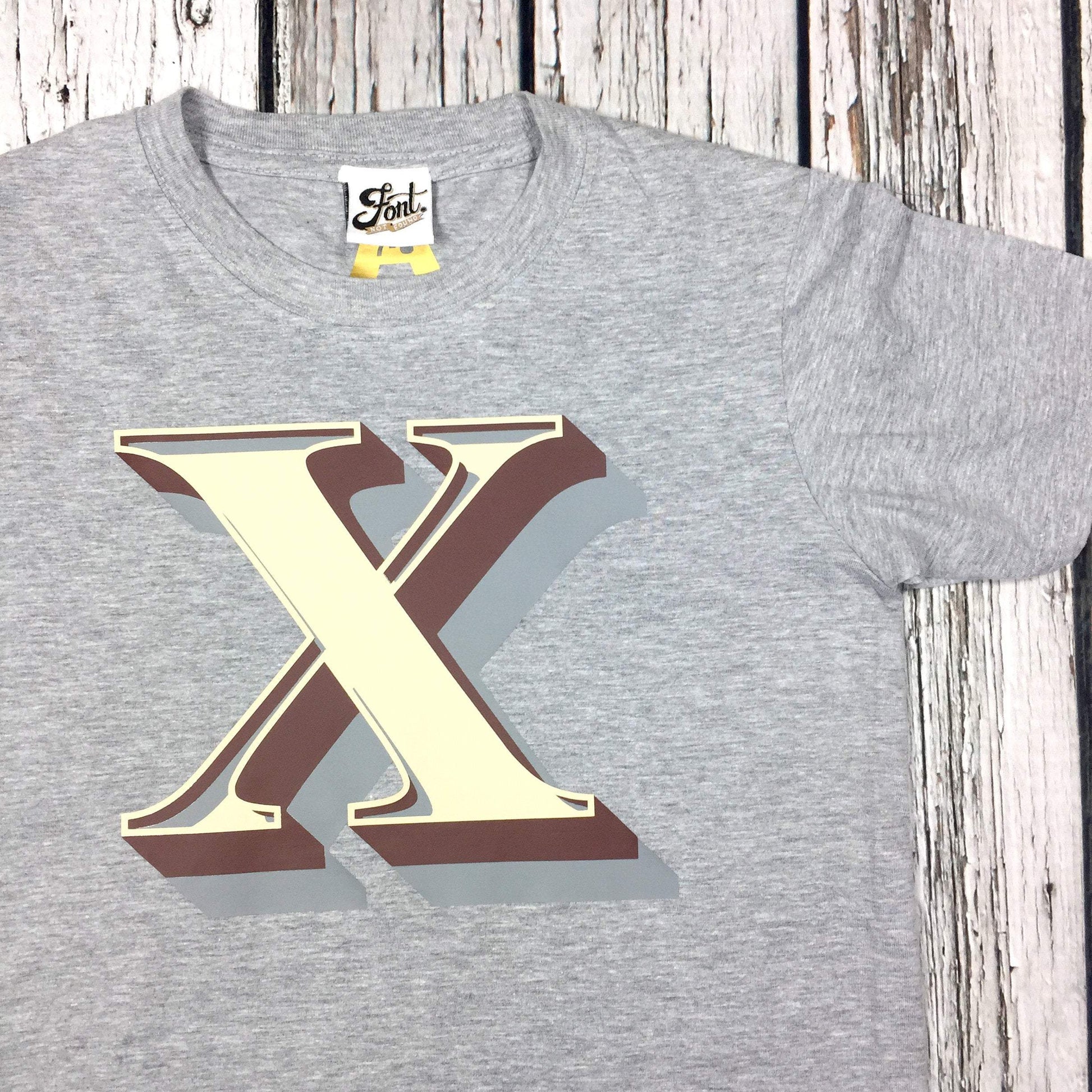 Ladies' Letter T-Shirt - Stirling Shadow Font Not Found, Font: Stirling Shadow, T-Shirts, T-Shirts: Letters, Womens Clothes 44ideas.co.uk