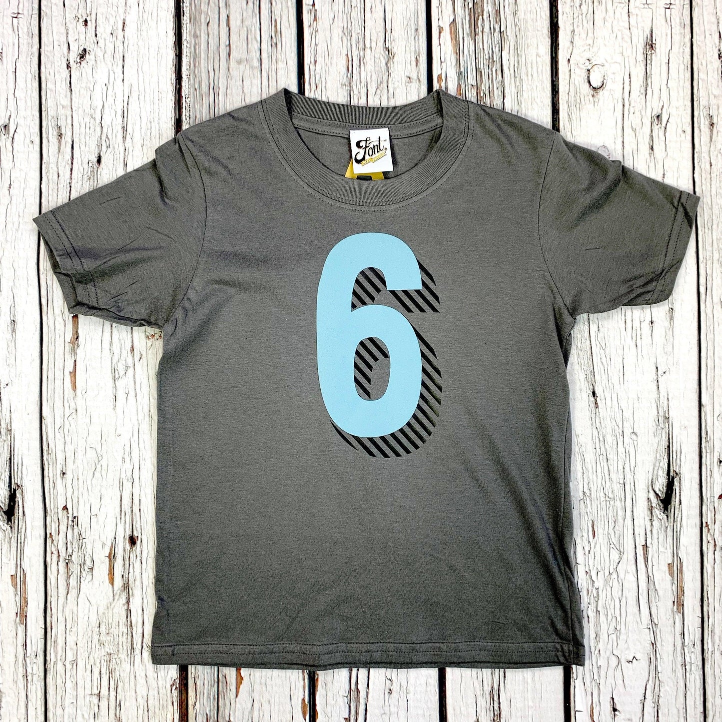 Kids' Number T-Shirts -  Bradford Buzz Font Not Found, Font: Bradford Buzz, Kid's Clothes, T-Shirt: Numbers, T-Shirts 44ideas.co.uk