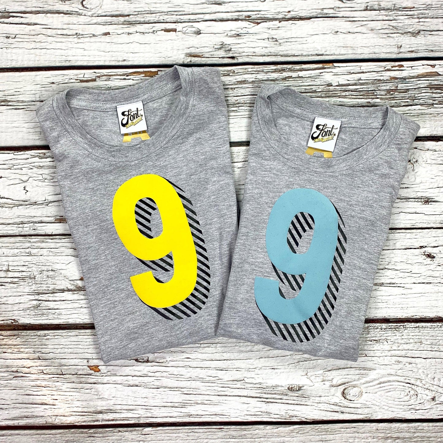 Kids' Number T-Shirts -  Bradford Buzz Font Not Found, Font: Bradford Buzz, Kid's Clothes, T-Shirt: Numbers, T-Shirts 44ideas.co.uk