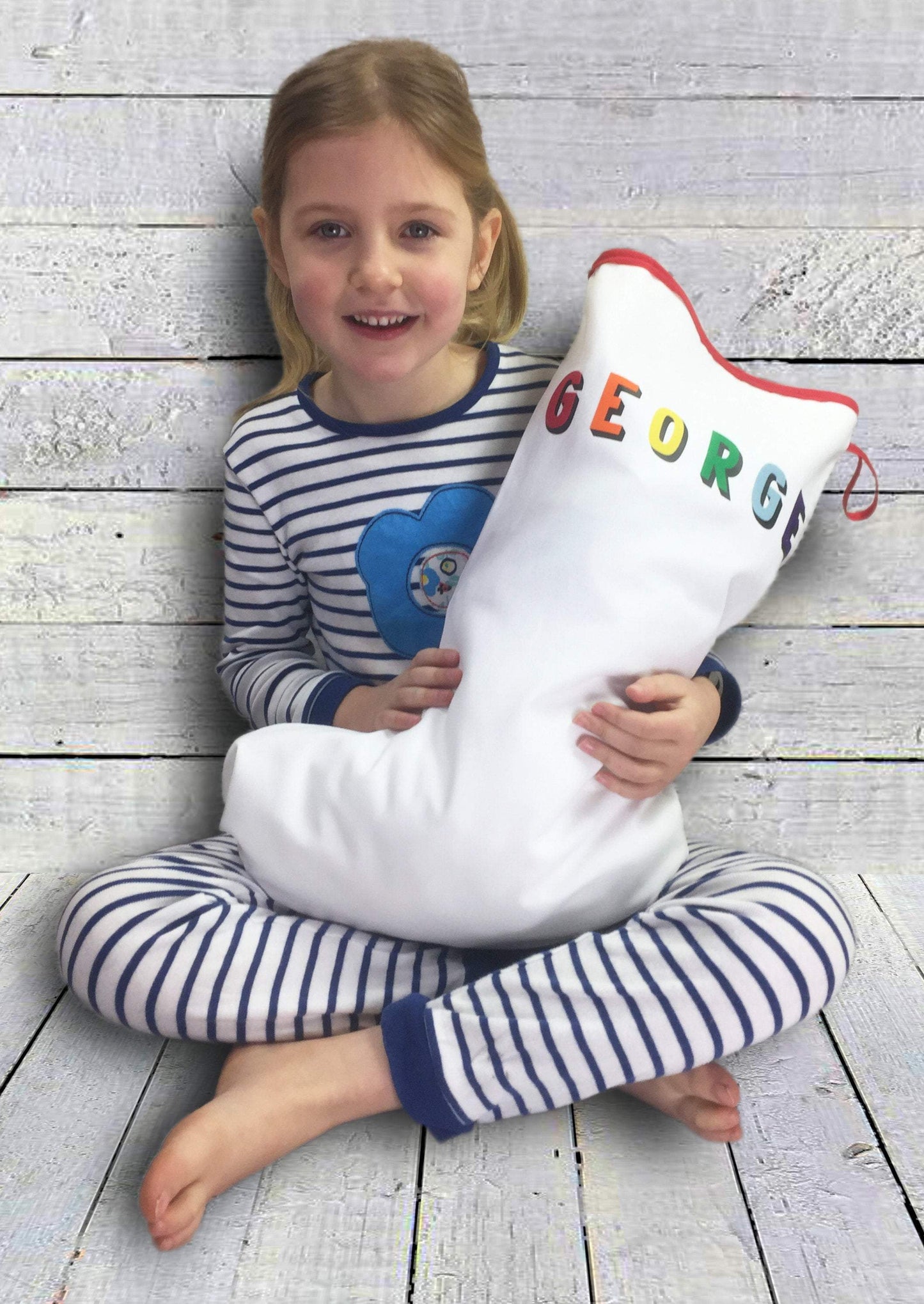 Large Christmas Stocking - Bingley Bang Christmas, Christmas: Stockings, Font Not Found, Font: Bingley Bang, Rainbow 44ideas.co.uk
