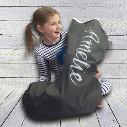 Grey Personalised Christmas Sack - The Monroe Christmas, Christmas: Sacks, Font Not Found, Font: The Monroe 44ideas.co.uk