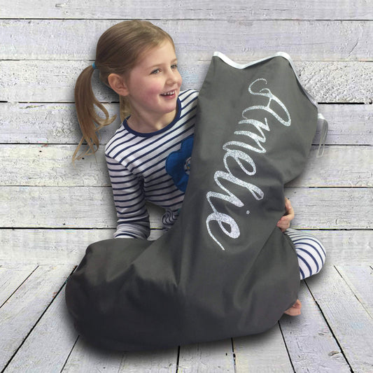 Grey Personalised Christmas Sack - The Monroe Christmas, Christmas: Sacks, Font Not Found, Font: The Monroe 44ideas.co.uk