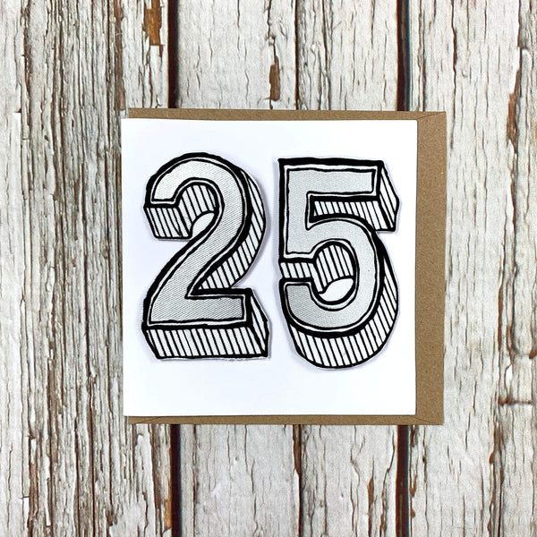 25th Anniversary Handmade Greetings Card Anniversary, Cards, Font Not Found, Font: Juniper Red 44ideas.co.uk