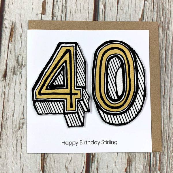 Handmade Birthday Card Numbers/Age 20-80 Birthday, Cards, Font Not Found, Font: Juniper Red 44ideas.co.uk