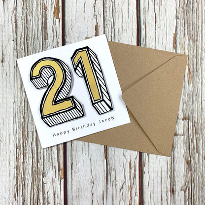 Handmade Birthday Card Numbers/Age 20-80 Birthday, Cards, Font Not Found, Font: Juniper Red 44ideas.co.uk