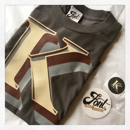 Men's Monogram T-Shirt - Stirling Shadow Font Not Found, Font: Stirling Shadow, Men's Clothes, T-Shirts, T-Shirts: Letters 44ideas.co.uk