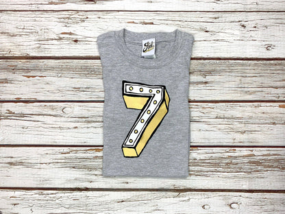 Number Seven Kids' T-Shirt - Juniper Red Font Not Found, Font: Juniper Red, Kid's Clothes, T-Shirt: Numbers, T-Shirts 44ideas.co.uk