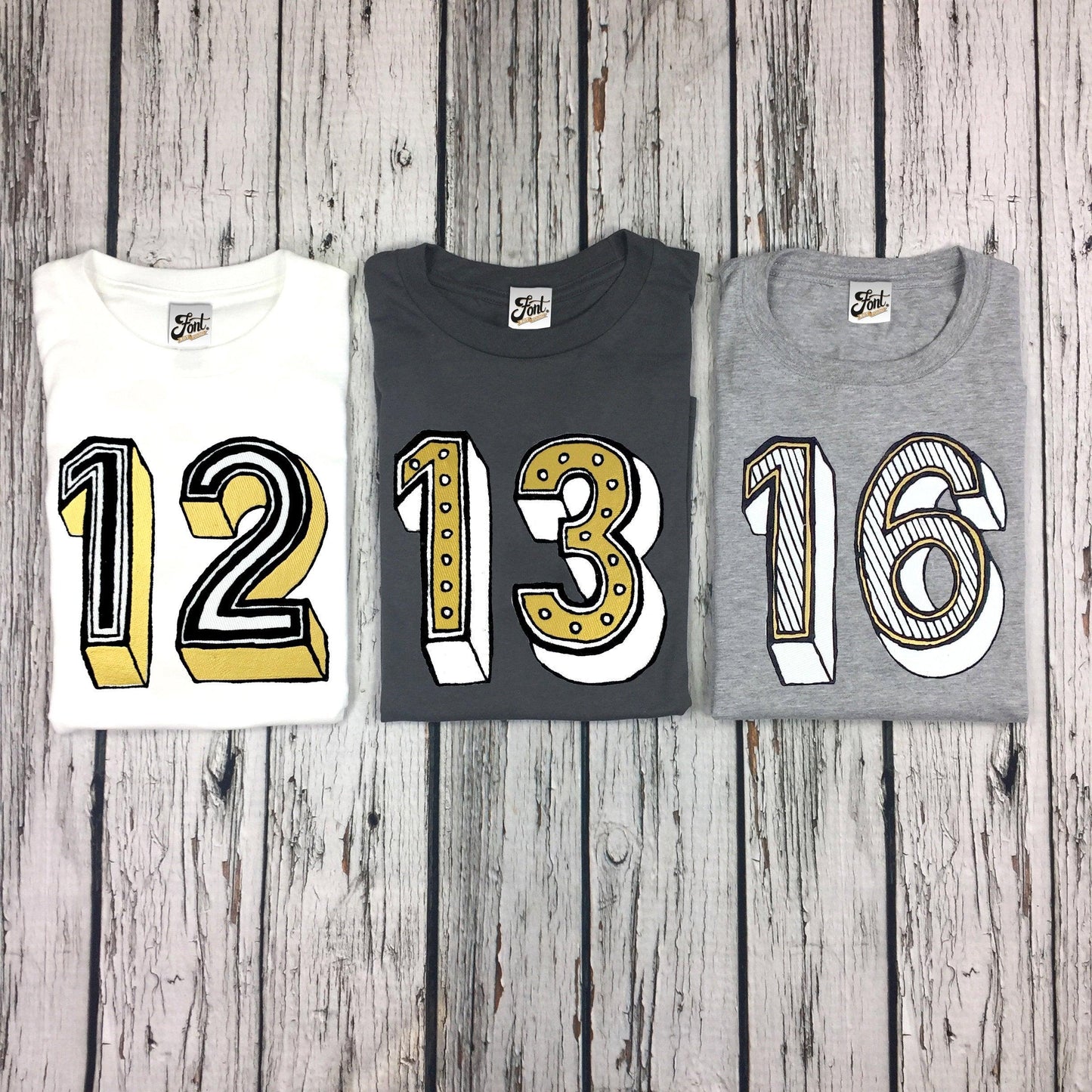 Teenage Birthday Shirt Numbers 11-16 - Juniper Red Font Not Found, Font: Juniper Red, T-Shirt: Numbers, T-Shirts, Teen Clothes 44ideas.co.uk