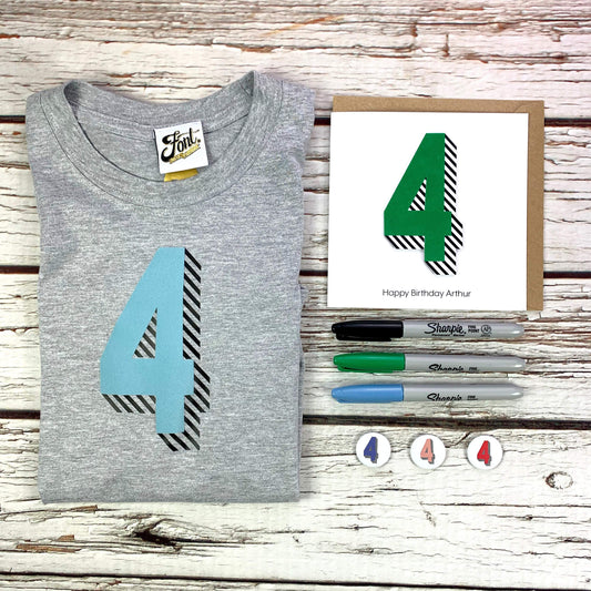 Kids' Bright Birthday Package - Bradford Buzz Deals, Father's Day, Font Not Found, Font: Bradford Buzz, Kid's Clothes, Mother's Day, T-Shirt: Numbers 44ideas.co.uk