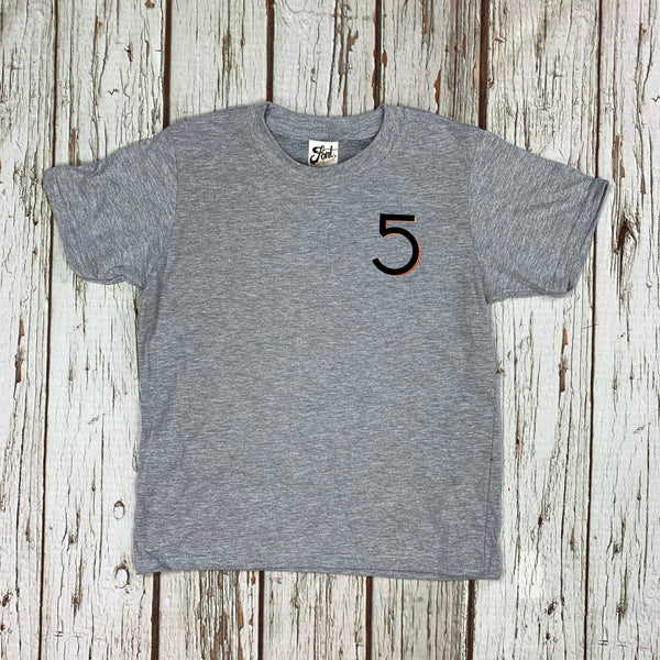 Children's Birthday Number T-shirt - Branson Font Not Found, Font: Branson, Kid's Clothes, T-Shirt: Numbers, T-Shirts 44ideas.co.uk