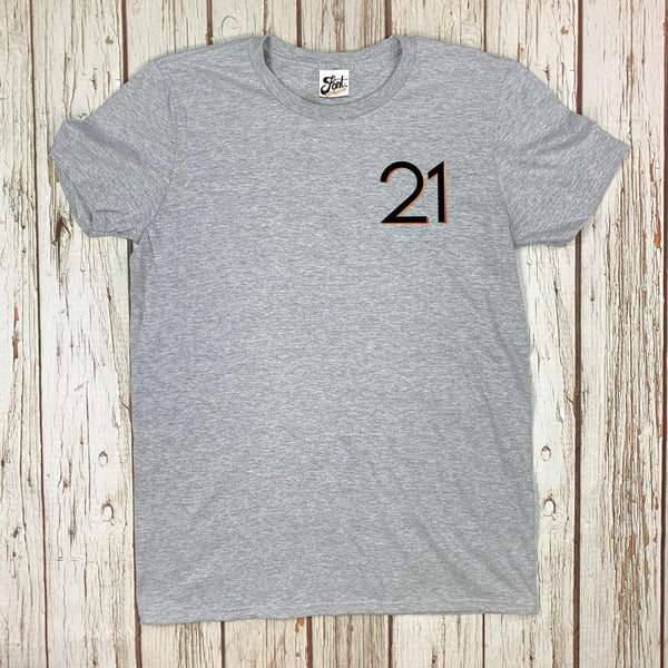 Men's Birthday Age T-Shirt - Branson Font Not Found, Font: Branson, Men's Clothes, T-Shirt: Numbers, T-Shirts 44ideas.co.uk