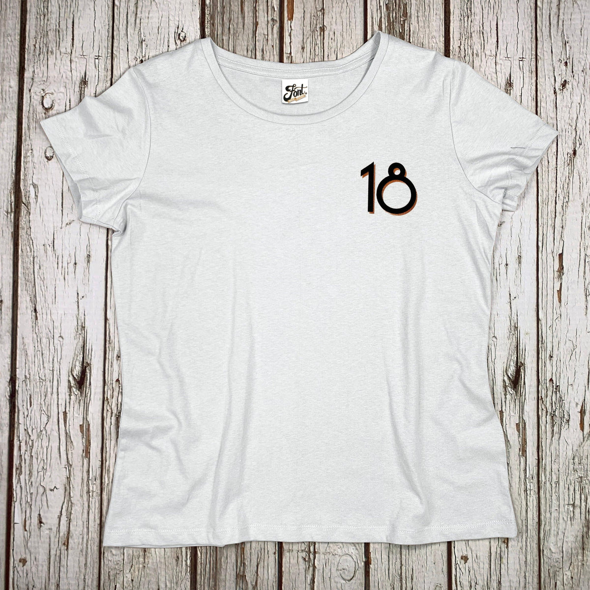 Women's Age Organic T-Shirt 18th, 21st, 30th, 40th, 50th - Branson Font Not Found, Font: Branson, T-Shirt: Numbers, T-Shirts, T-Shirts: Letters, Womens Clothes 44ideas.co.uk
