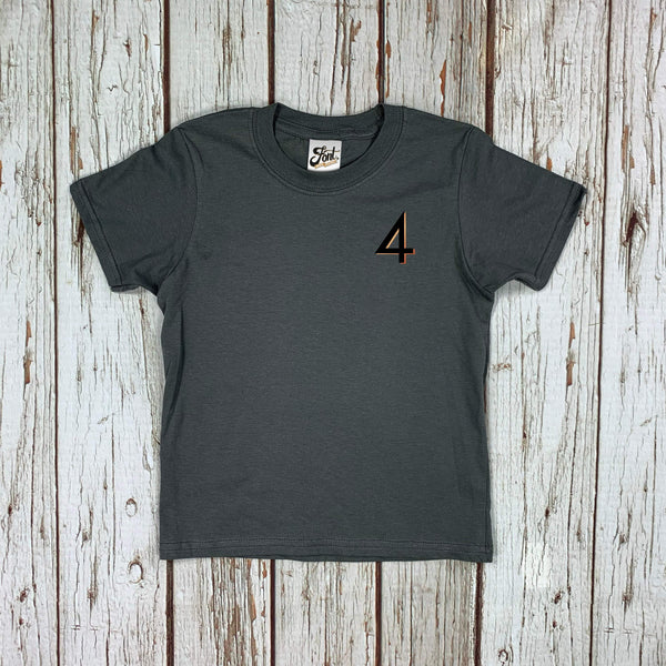 Children's Birthday Number T-shirt - Branson Font Not Found, Font: Branson, Kid's Clothes, T-Shirt: Numbers, T-Shirts 44ideas.co.uk