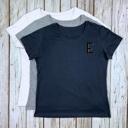 Women's Organic Letter T-Shirt - Branson Font Not Found, Font: Branson, T-Shirts, T-Shirts: Letters, Womens Clothes 44ideas.co.uk