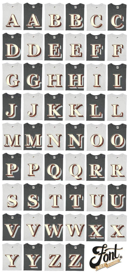 Ladies' Letter T-Shirt - Stirling Shadow Font Not Found, Font: Stirling Shadow, T-Shirts, T-Shirts: Letters, Womens Clothes 44ideas.co.uk
