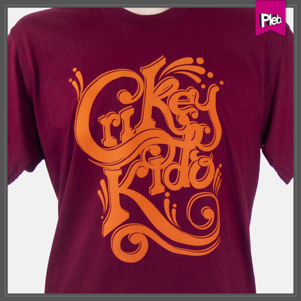 Yorkshire Slang  ‘Crikey Kido’ Men's Clothes, Pleb, T-Shirts, T-Shirts: Letters 44ideas.co.uk