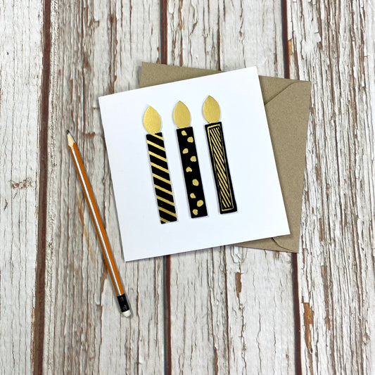 Personalised Juniper Red Candle Birthday Card