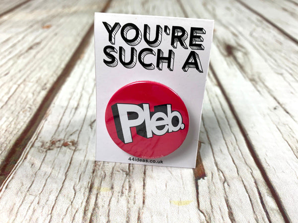 Insult Pin Badge Accessories, Badges, Pleb 44ideas.co.uk