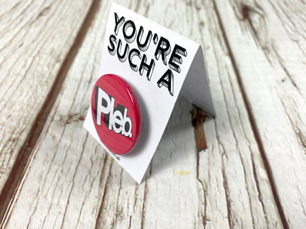 Insult Pin Badge Accessories, Badges, Pleb 44ideas.co.uk