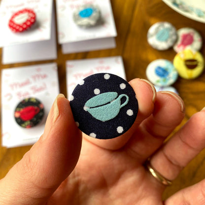 'Meet me for Tea'- Badge Accessories, Badges, Birthday, Lucy Teacup 44ideas.co.uk