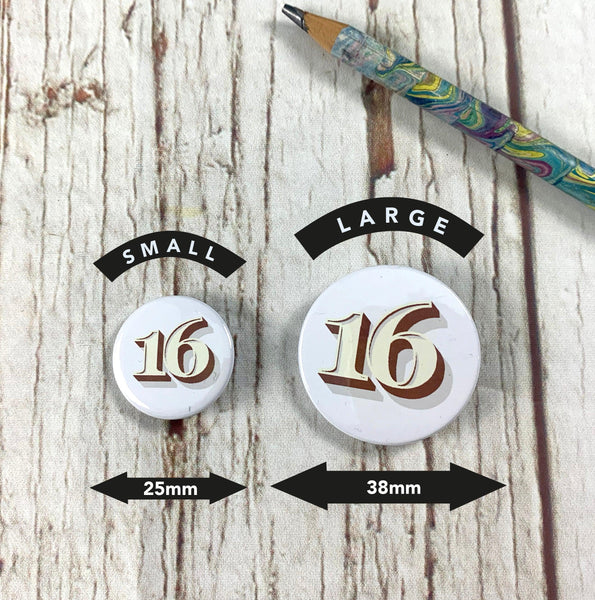 Birthday Number Badges 11-19 - Stirling Shadow Accessories, Anniversary, Badges, Birthday, Font: Stirling Shadow 44ideas.co.uk