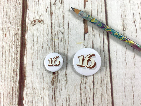 Birthday Number Badges 11-19 - Stirling Shadow Accessories, Anniversary, Badges, Birthday, Font: Stirling Shadow 44ideas.co.uk