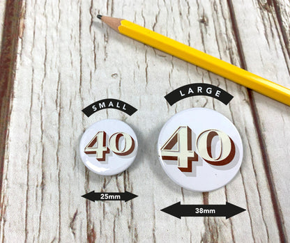 Birthday Number Badges 20-80 - Stirling Shadow Accessories, Badges, Font Not Found, Font: Stirling Shadow 44ideas.co.uk