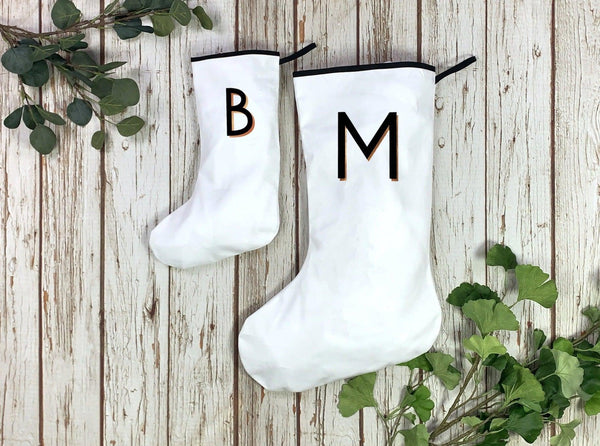 Christmas Personalised Large White Stocking - Branson  44ideas.co.uk