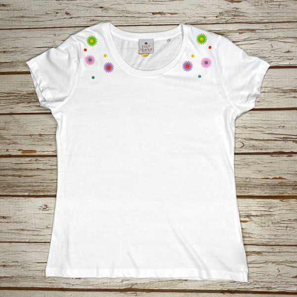 Daisy Organic Cotton Women’s White T-Shirt